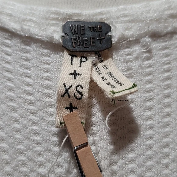 We The Free Free People Womens Extra Small Bohemian Casual V-Neck Waffle Top - Picture 11 of 12